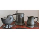 Three Pieces of Modern Pewter to include a 'Manor' lidded tankard.