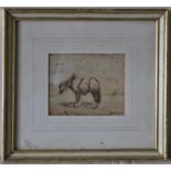 J.F. Herring: Study of a Grey Horse, Watercolour, Mounted in a gilt frame. Signed & dated