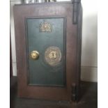 A Steel Safe by George Prices of Wolverhampton. 20in (d) x 20in (w) x 26.25in (h).