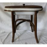 An Unusual 19th Century Bentwood Commode Stool & Liner.