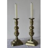 A Pair of 19th Century Brass Candlesticks.