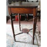 A Victorian Mahogany Occasional Table, the rectangular top over four turned supports united by a