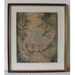 A 20th Century Watercolour: A Wooden Style, unsigned. F & g., 33 x 27cm.