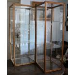 A Pair of Counter/Table Top Display Units, each with glass shelving. 37in x 12.5in x 14in (2).