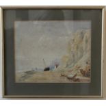 A Mid 19th Century Watercolour: Cliff & Shore, unsigned, circa 1850. 21.5 x 27cm.