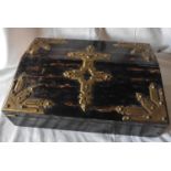 A Victorian Coromandel and Engraved Brass Bound Writing Slope, of good quality, with a