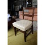 A Georgian Mahogany Side Chair, having boxwood string inlay and with stuffover seat.