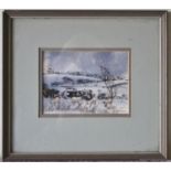 James Hall Flack (Ireland b. 1941), 'Winter Fields', watercolour, signed l.r., titled and dated 1991