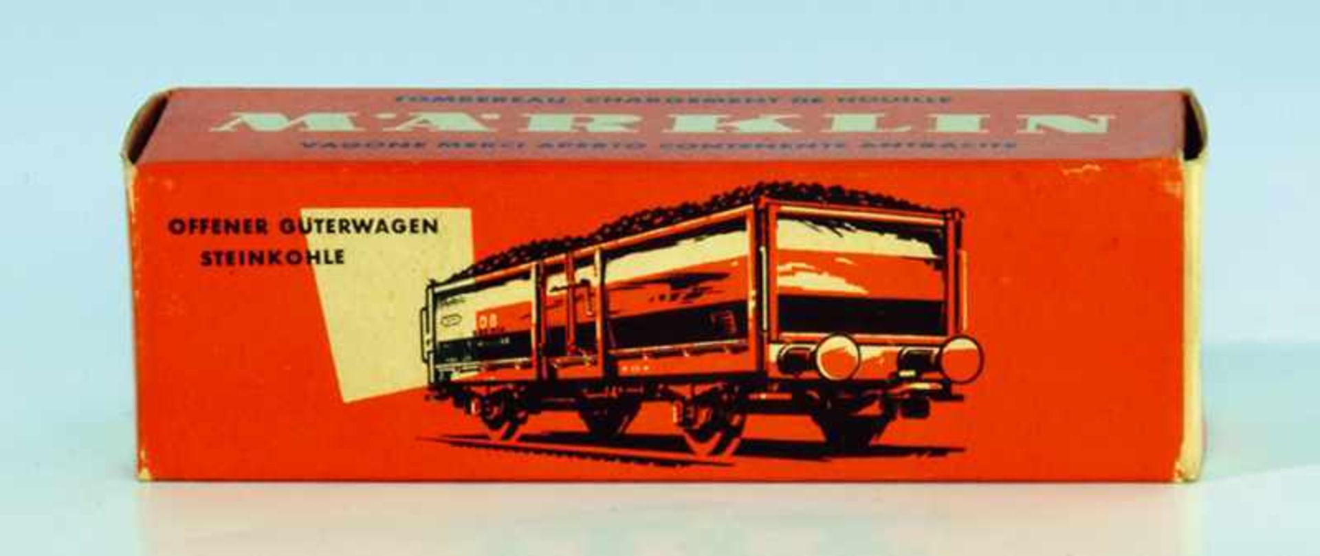 MÄRKLIN Hochbordwagen 4604 mit Steinkohlenladung, sehr gut, in rotem OKT.