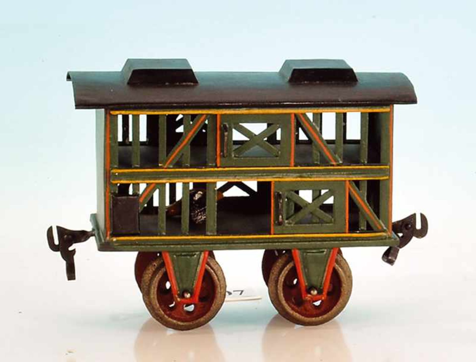 MÄRKLIN Kleintierwagen 1809/II - Spur II 14,5 cm, grün, Dach schwarz, Gusslochspeichenräder, der
