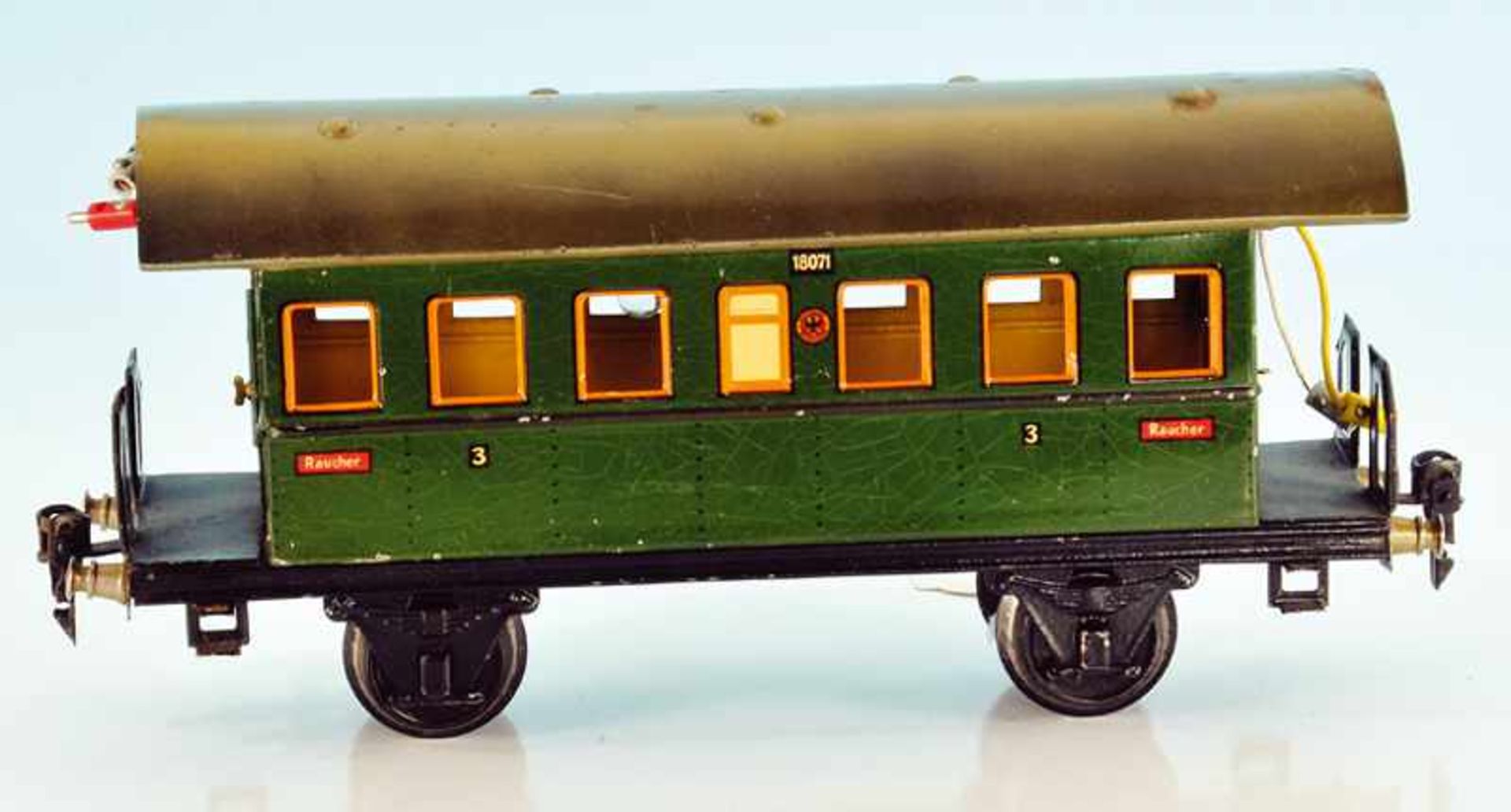 MÄRKLIN Personenwagen 1807/1 27 cm, grün, Dach grau, guter Orig.-Zustand.