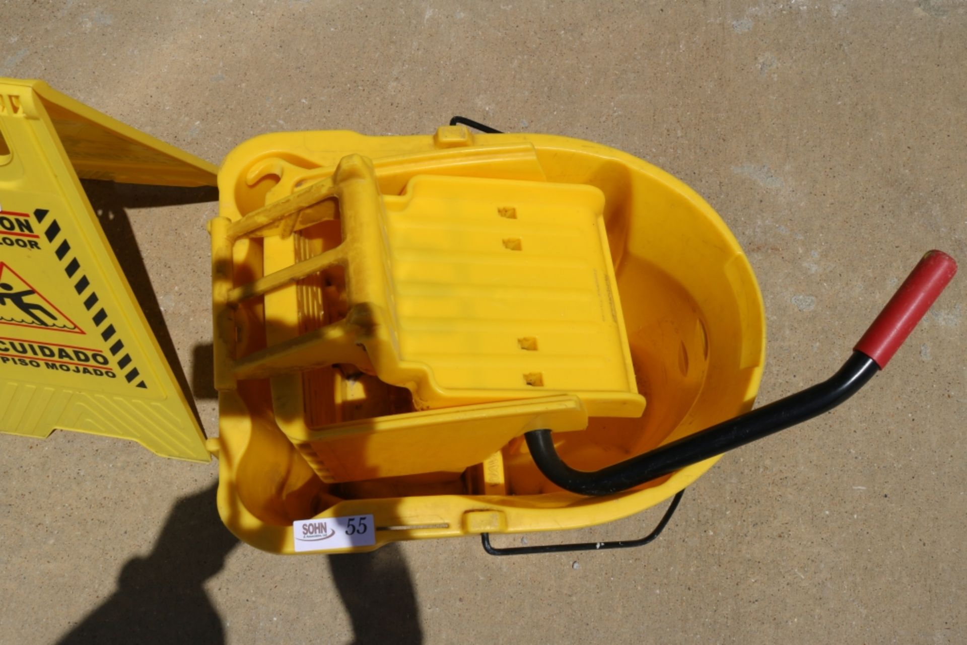 Rubbermaid Commercial Mop Bucket, Plastic Wet Floor Sign - Image 3 of 4