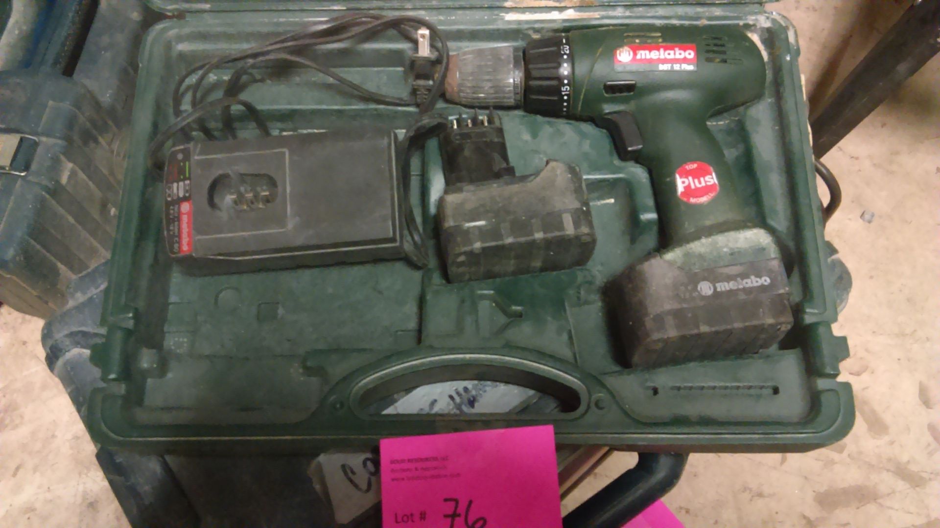 METABO CORDLESS DRILL, CHARGER, (2) BATTERIES, IN CASE