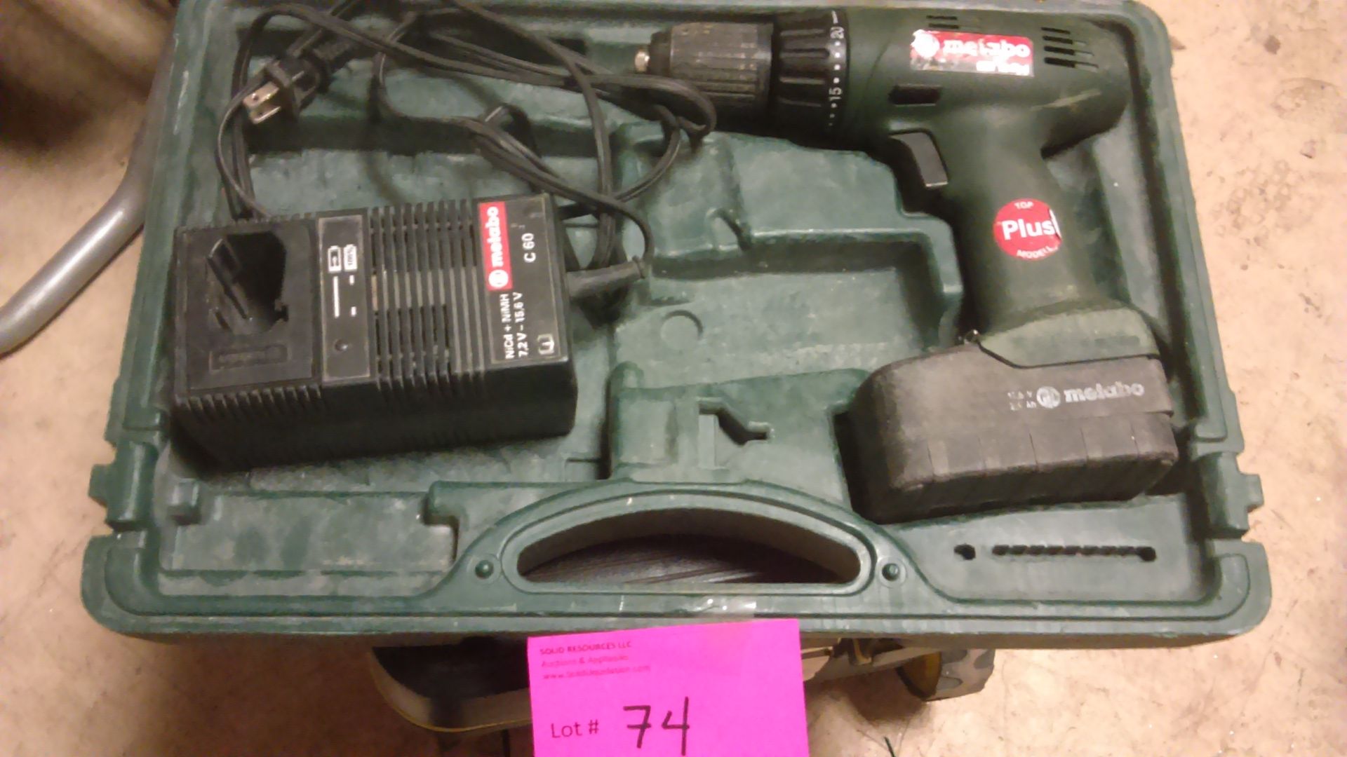 METABO CORDLESS DRILL, CHARGER, BATTERY, IN CASE
