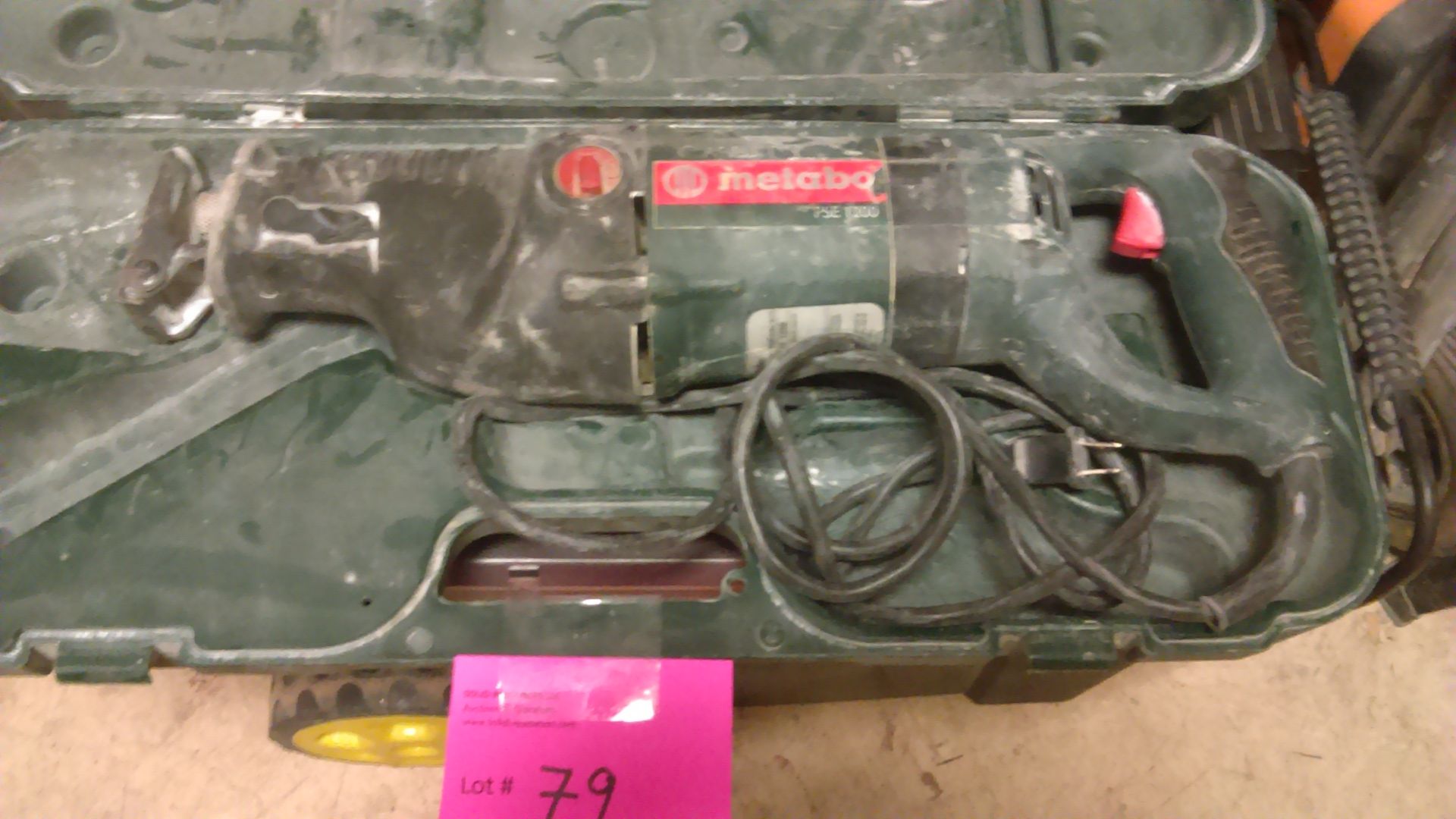 METABO PSE 1200 SAWZALL, CORDED, IN CASE (CASE DOES NOT CLOSE COMPLETELY)