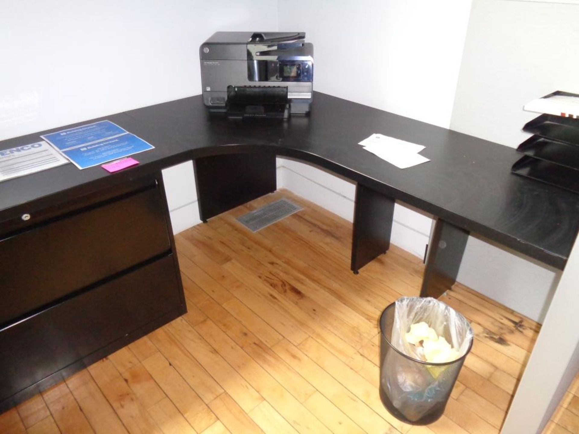 LOT OF: FIRST FLOOR WORKSTATION TO INCLUDE 3-PIECE DESK 112" X 77" - Image 2 of 2