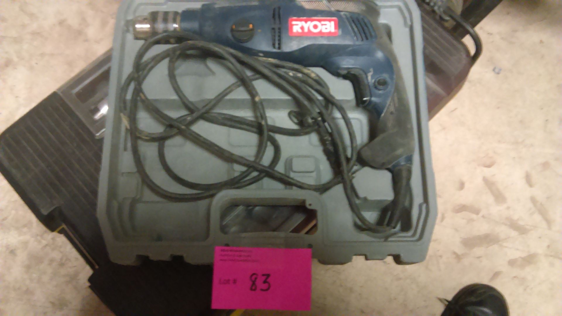 RYOBI CORDED HAMMER DRILL, WITH CASE