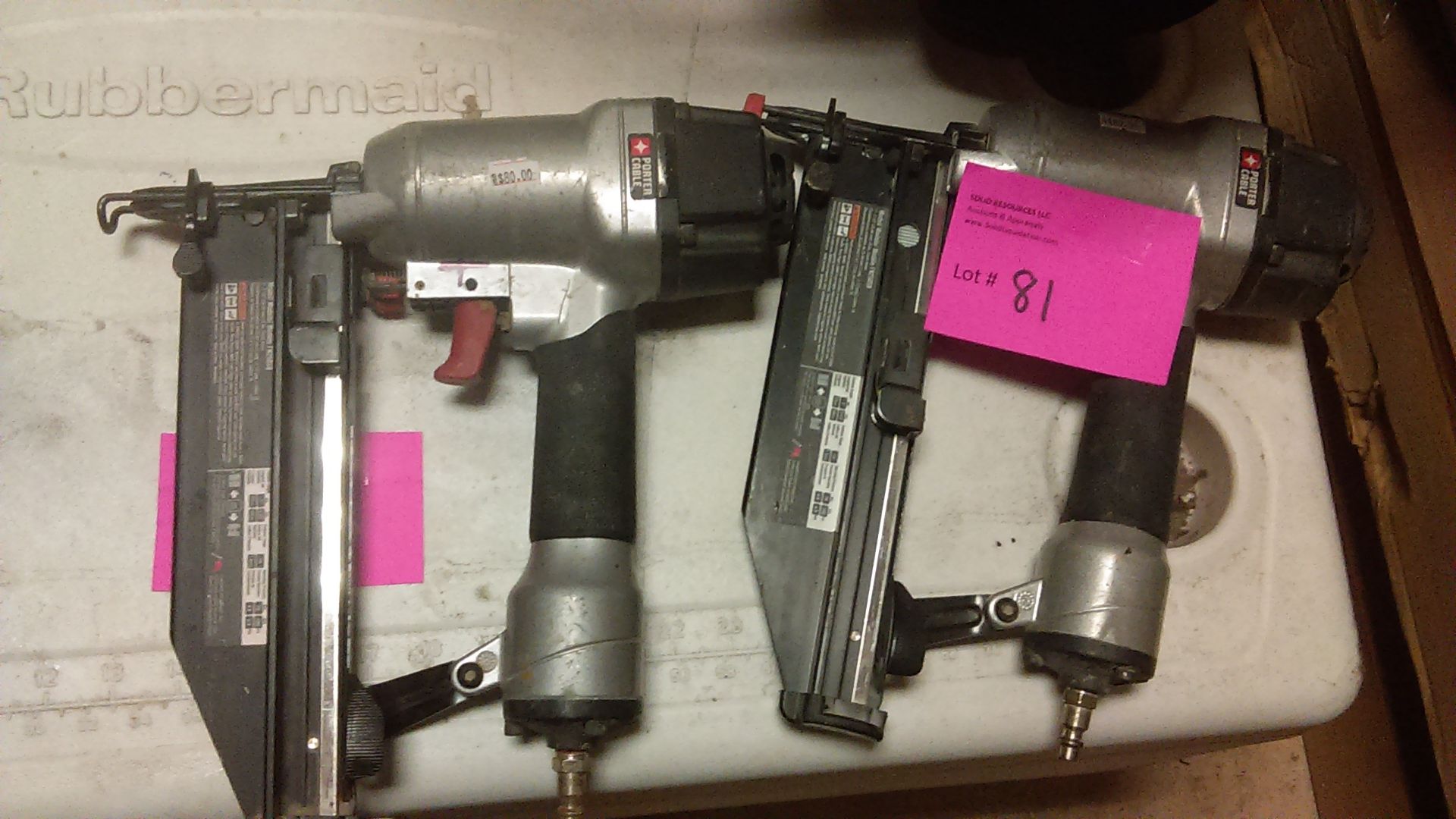 LOT OF: (2) PORTER CABLE MODEL FN250SB NAIL GUNS, PNEUMATIC, NO CASE