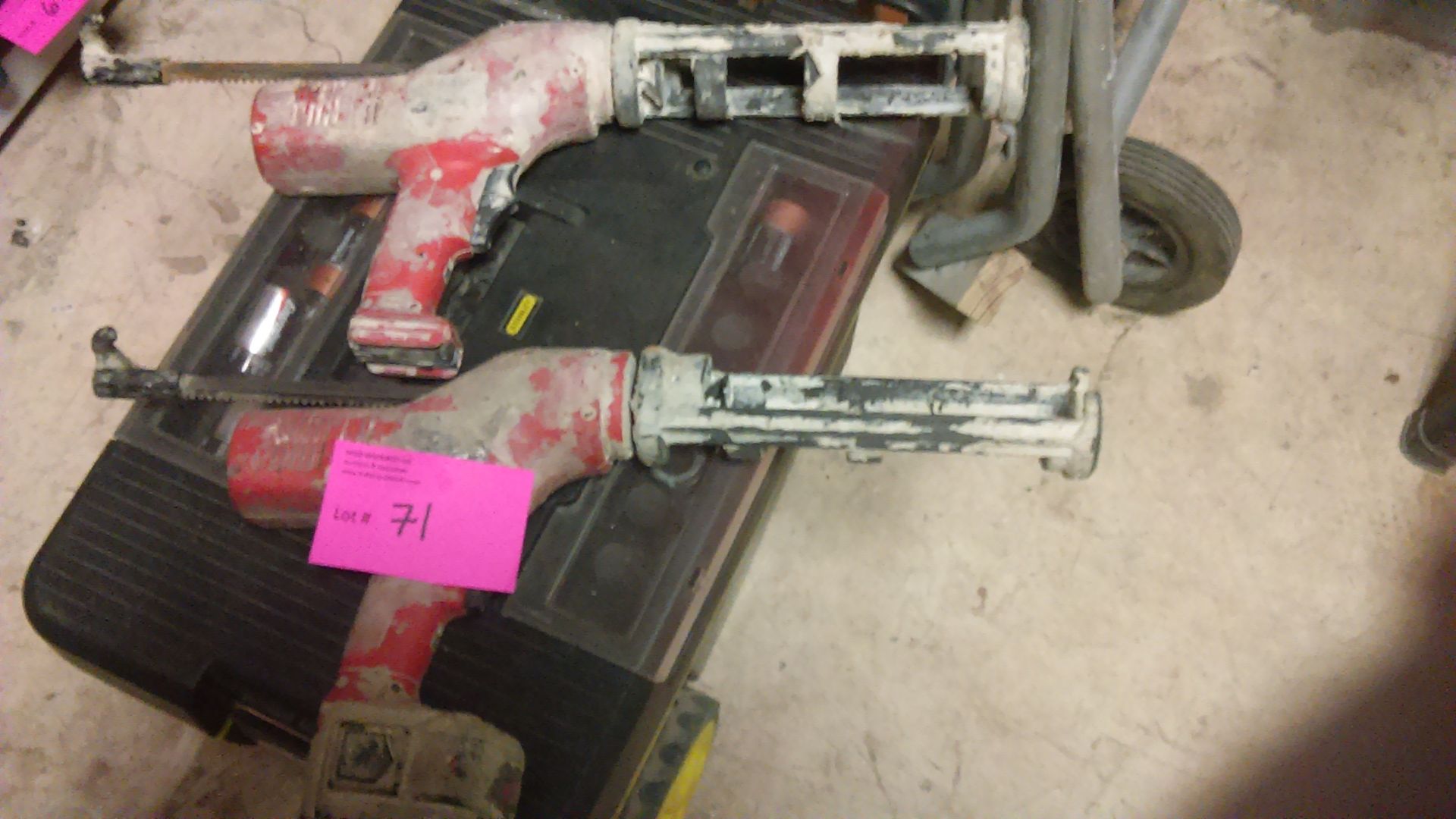 LOT OF: (2) MILWAUKEE 12V CAULK GUNS, ONE BATTERY, NO CASE