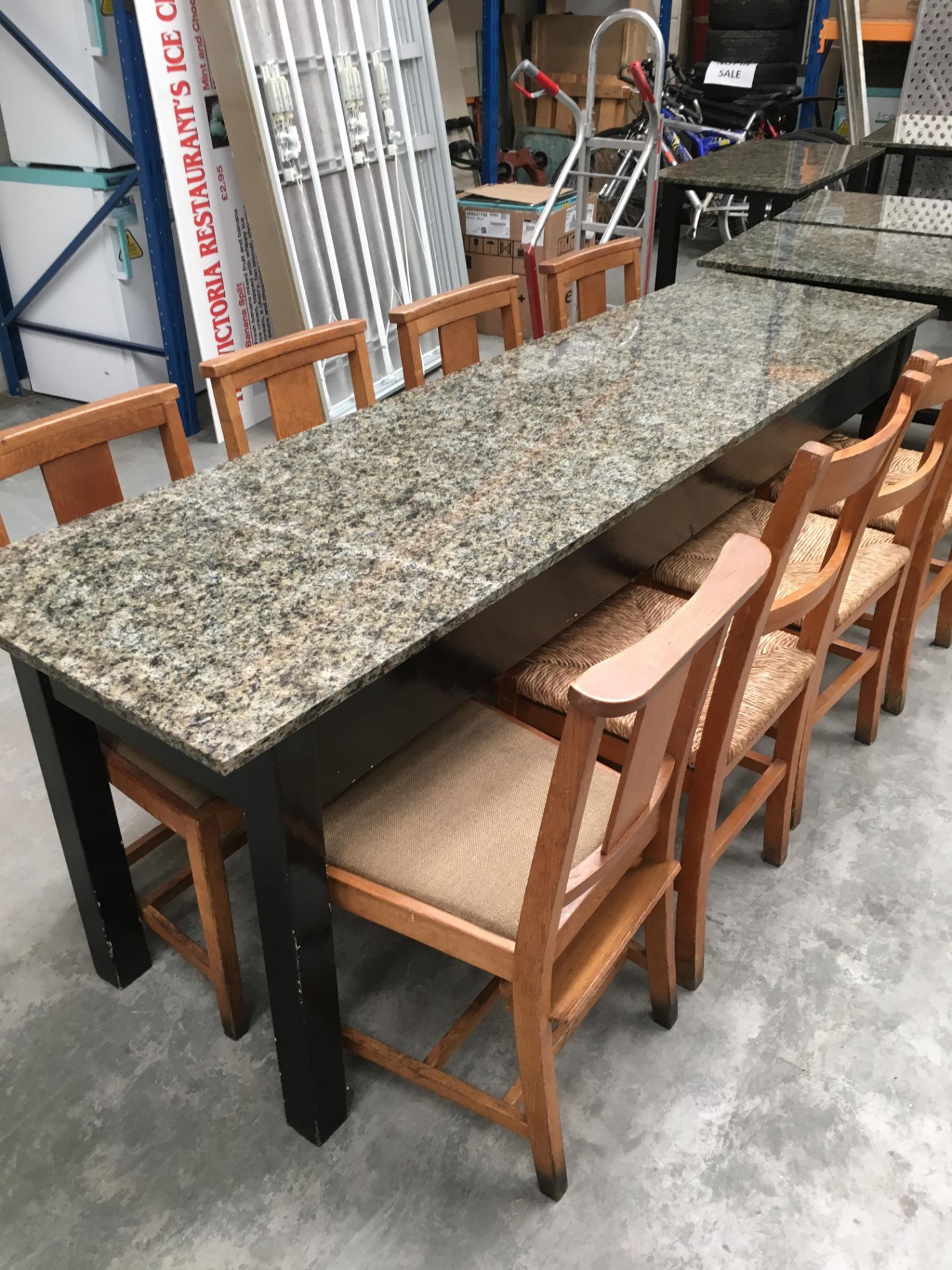 Large Marble Table and 8 Chairs... - Image 2 of 5