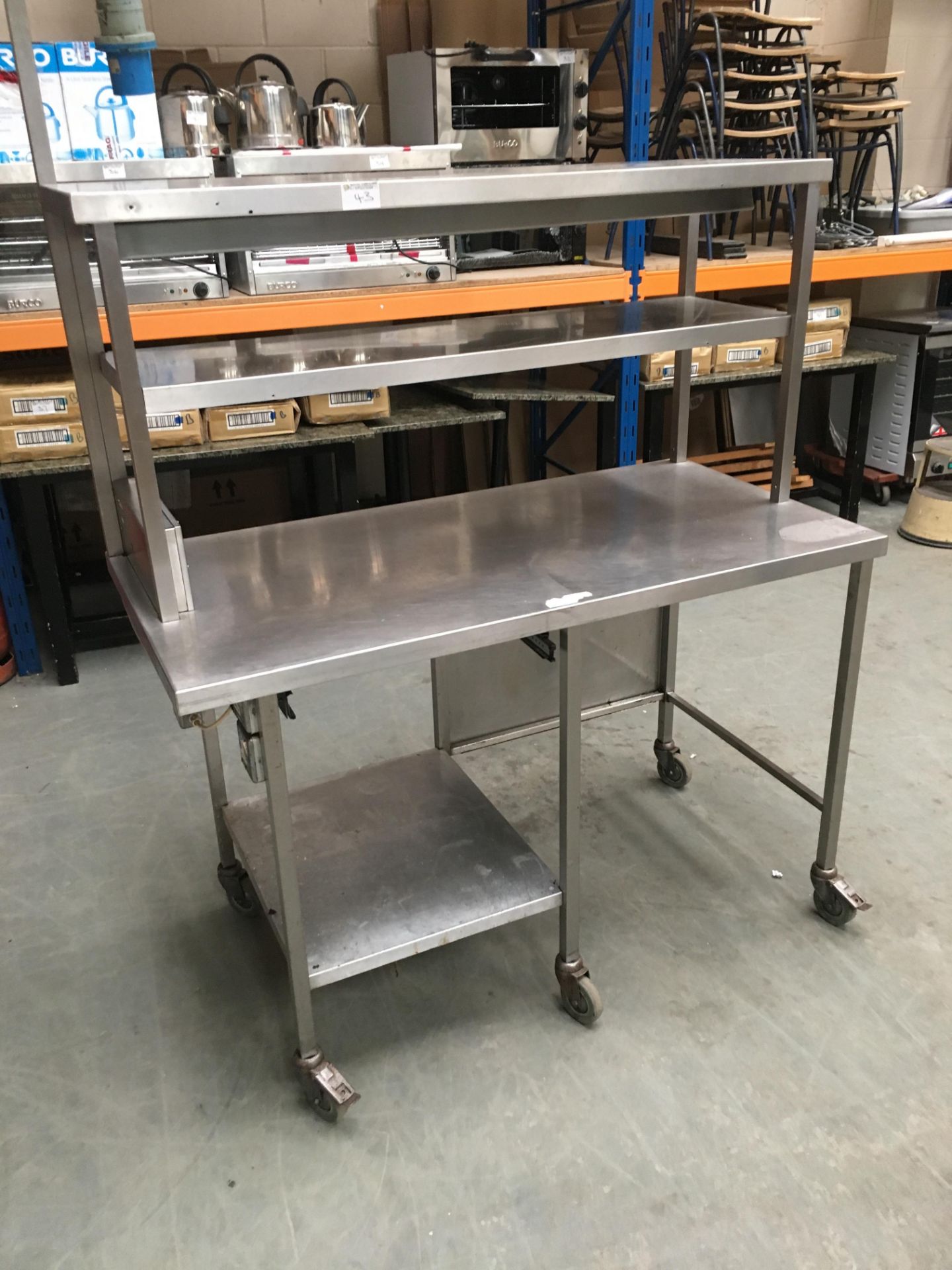 Stainless Steel Table with Overhead Heated Gantry