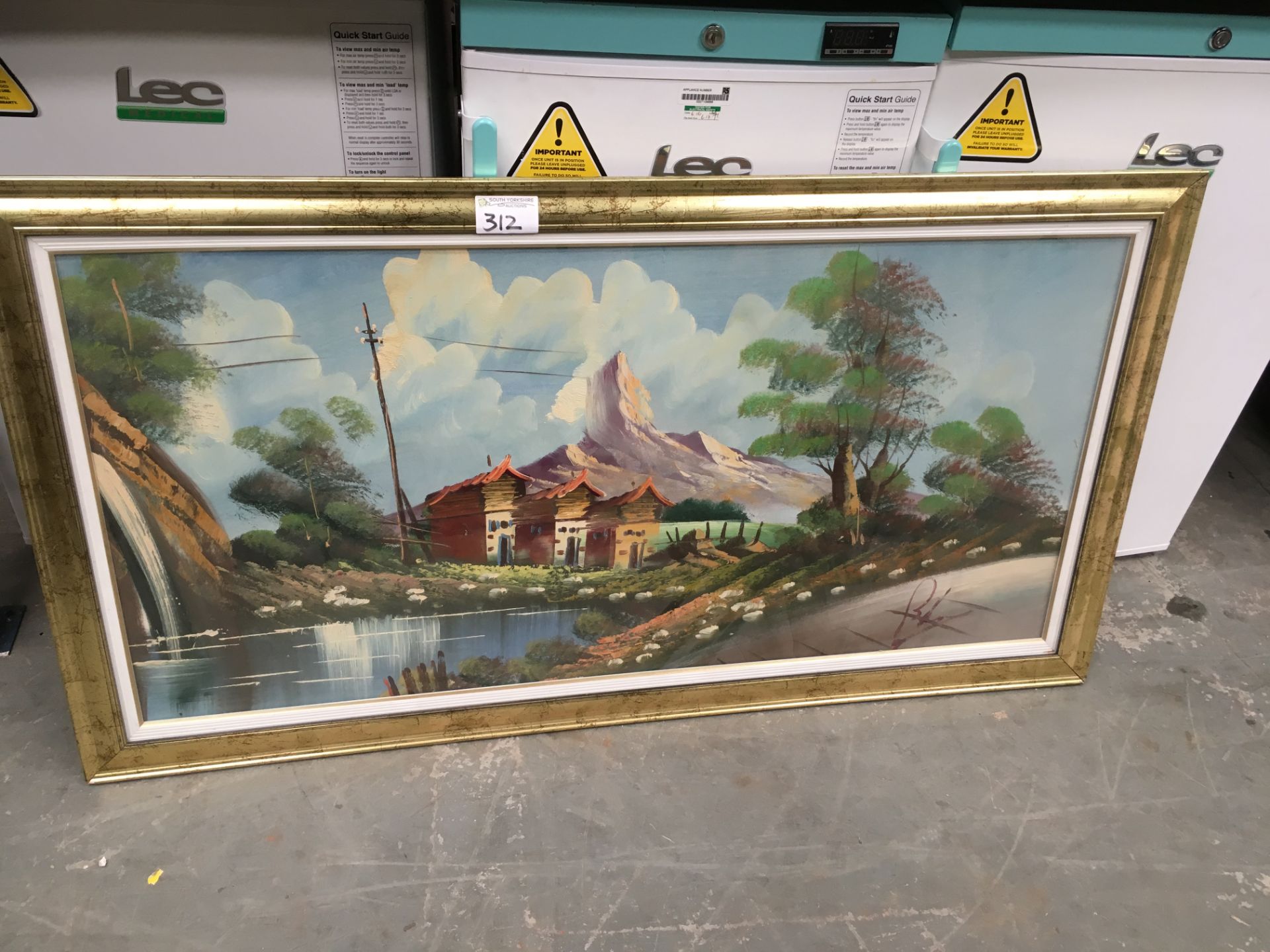 Large Oil Painting and Frame