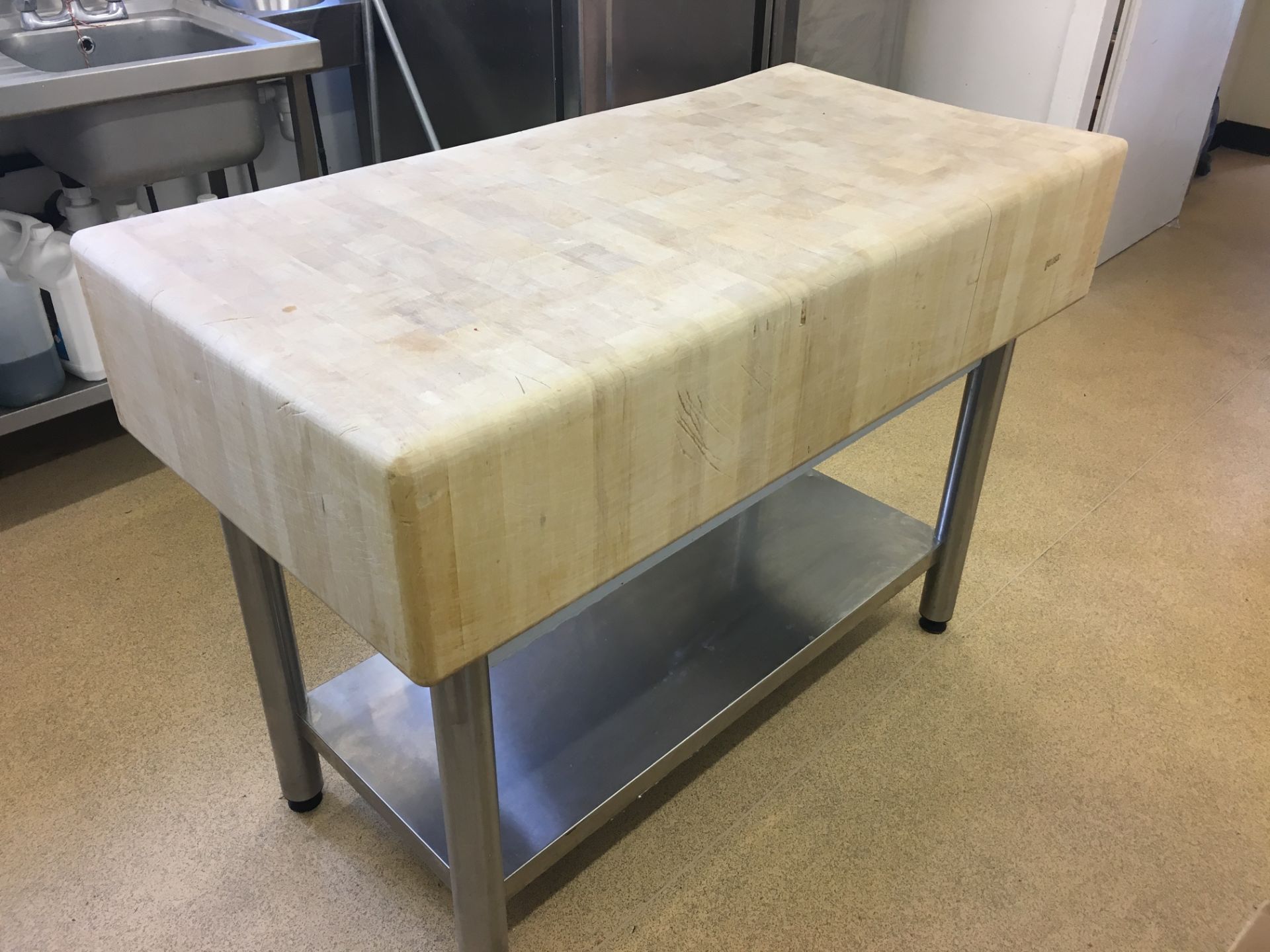 Large Wooden Butchers Block Maple wood