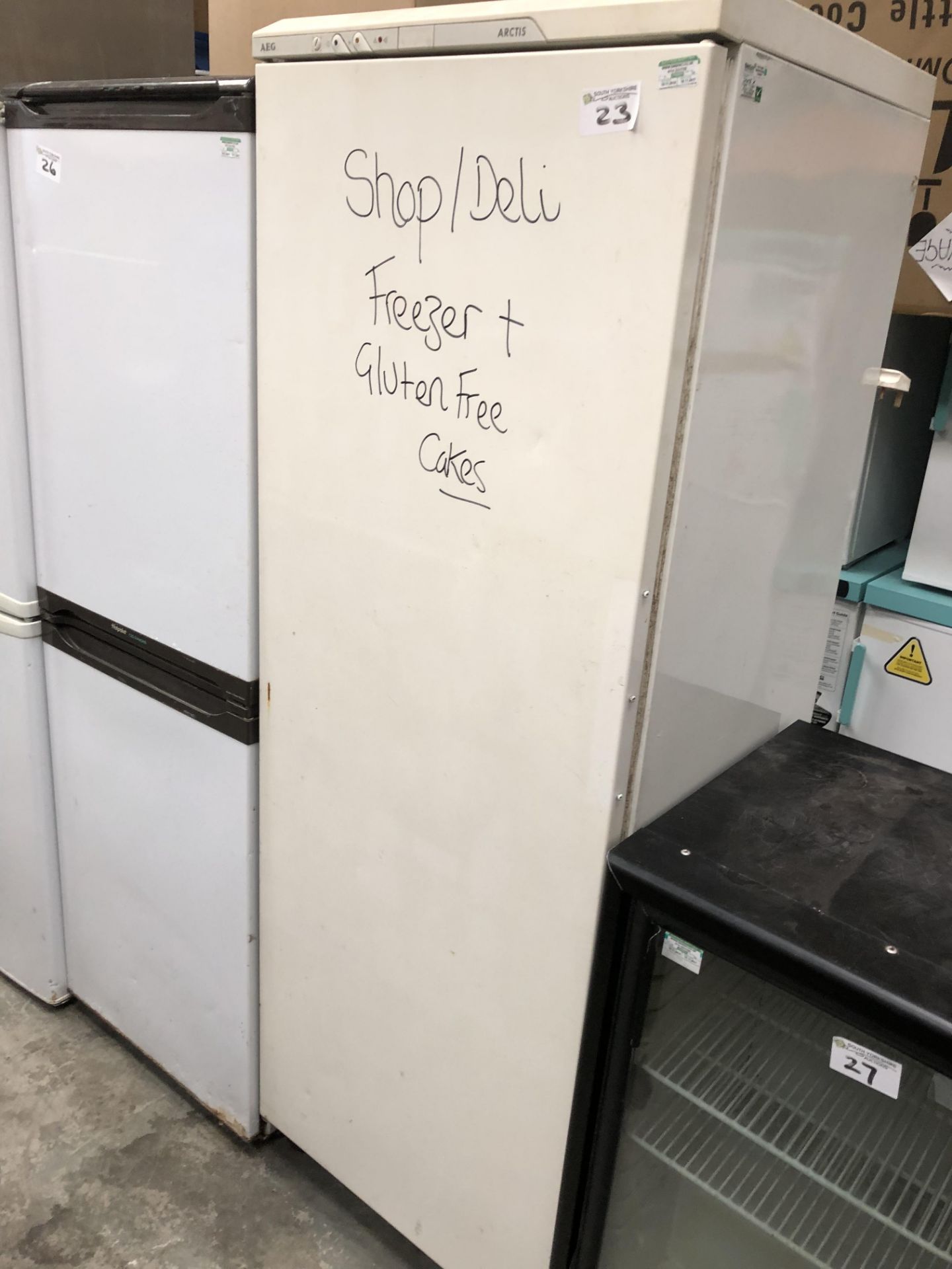 White upright aeg Freezer