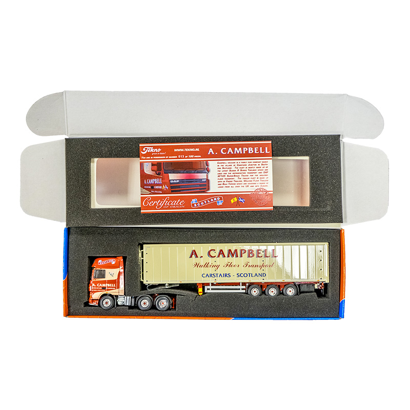 Tekno DAF XF A.Campbell Walking floor Transport | Scale: 1:50 | Model Code: 59184 | Certificate: