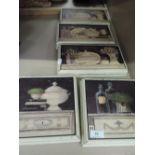 Five decorative pictures in shabby chic frames