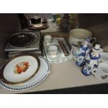 A selection of ceramics including Wedgwood calendar plates, Mintons, coronation ware etc