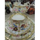 A selection of Hammersley plates and teapot, gilt and floral design