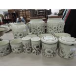 A selection of Hornsea Cornrose kitchenware including storage jars