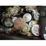 A box of mixed ceramics including Carlton, Coalport, Poole etc