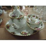A selection of Royal Albert Old Country Roses including tea pot etc