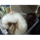 A boxed pair of vintage Dents fur gloves and five fur hats including mink and silver fox