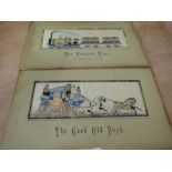 Two Stevengraph pure silk woven pictures The Good Old Days and The Present Time