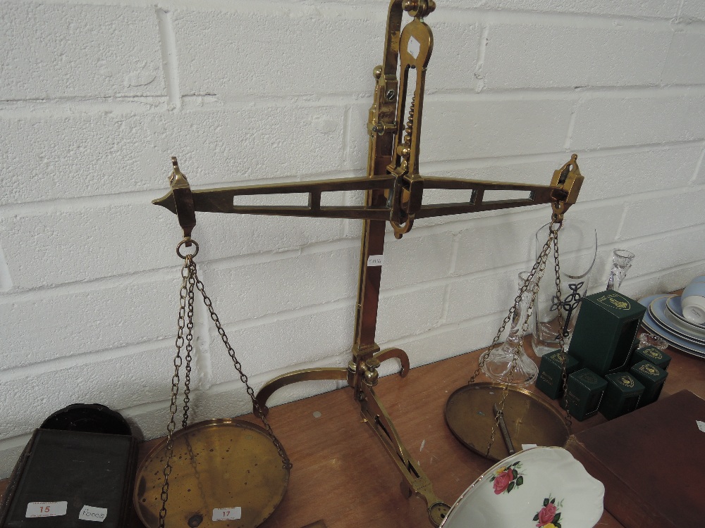 A set of brass scales