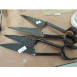 Two pairs of vintage sheep shears