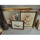 Three framed paintings, oil on canvas signed Alan Butterworth depicting Labradors