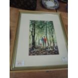 A Watercolour, Michael Jones, Wooded Walk (lytham) scene 'Which Wood II'