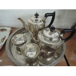 A Viners plated tea set and tray