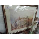 A print 'Preston Market Place 1820' after Paul Braddon