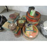A selection of vintage tins