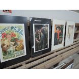 Four framed posters