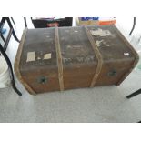 A vintage travel trunk