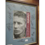 Burnley FC interest, framed programme and autograph montage