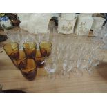 A selection of glasses including port glasses, whiskey tumblers etc