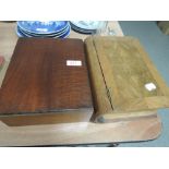 Two treen boxes, one in the form of a book