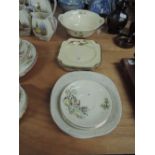 A selection of vintage tableware including Grays fish interest